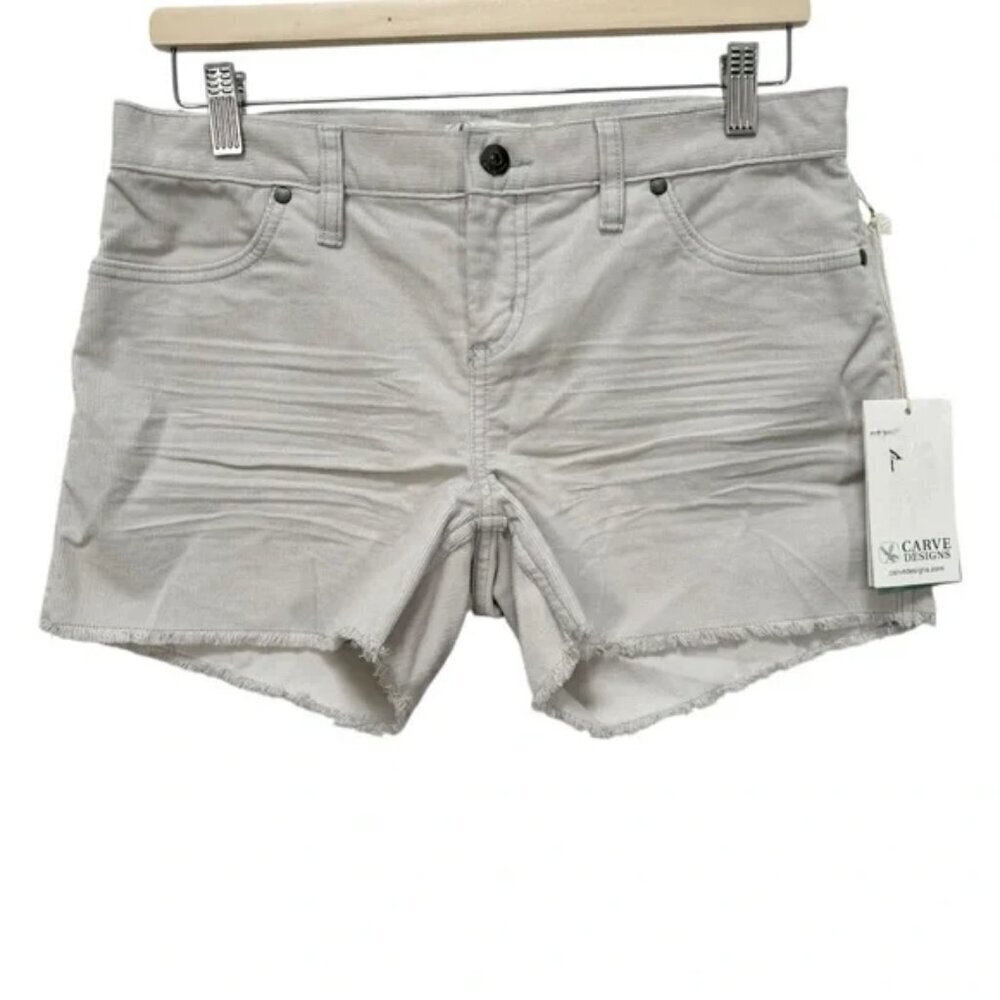 Carve Designs Oahu 4 inch Corduroy Shorts Gray Size 10 NEW - Picture 2 of 10
